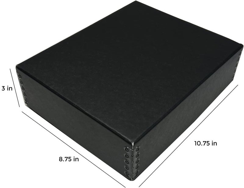 Lineco, 8x10 Museum Archival Storage Box, Drop Front Design with Metal Edge, Acid-Free, Preserveor for Photos, Documents, Crafts, DIY, Black - Image 2